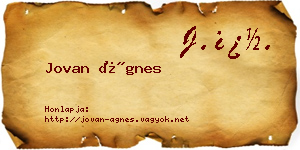 Jovan Ágnes névjegykártya